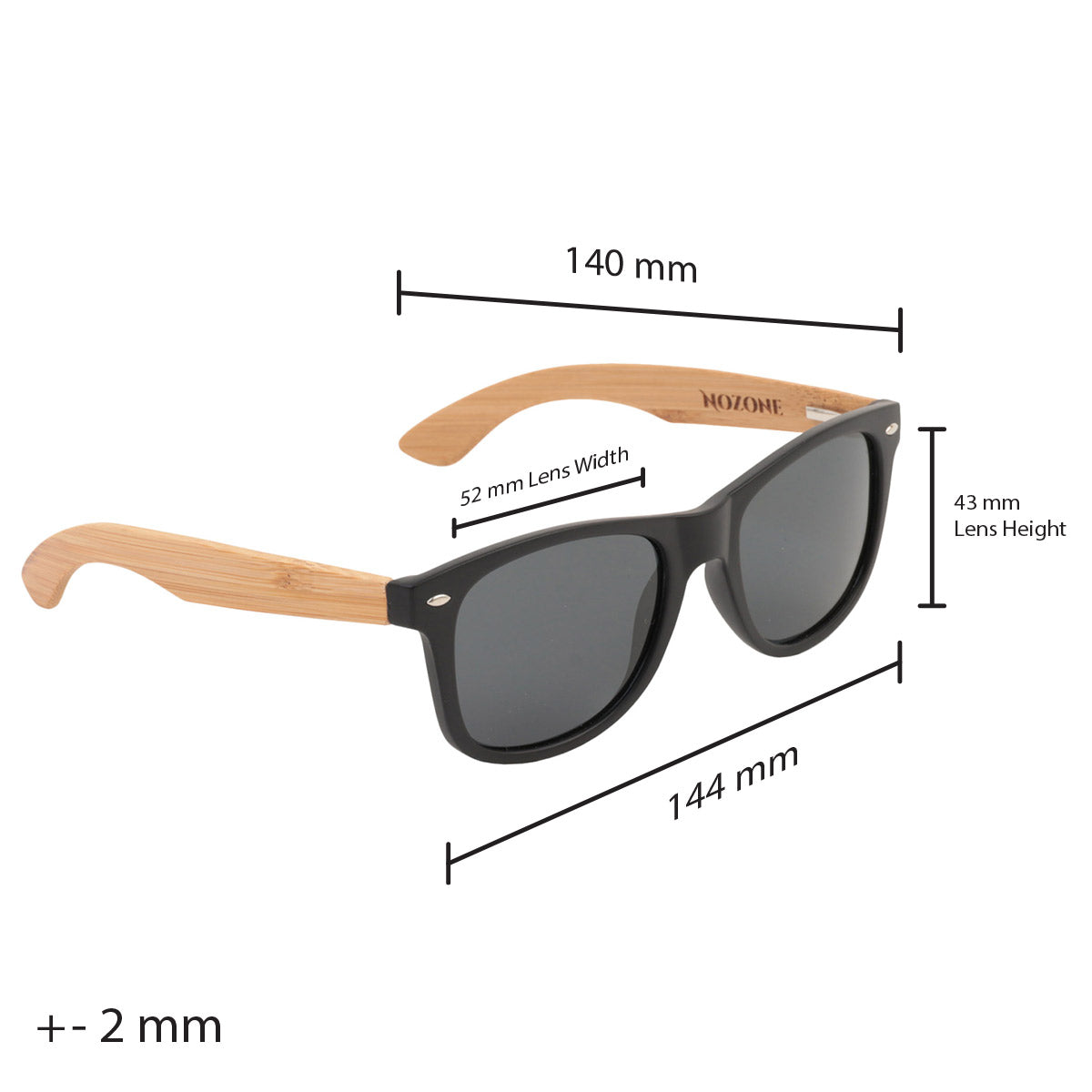 Bamboo/Poly UV400 Polarized Sunglasses for Adults