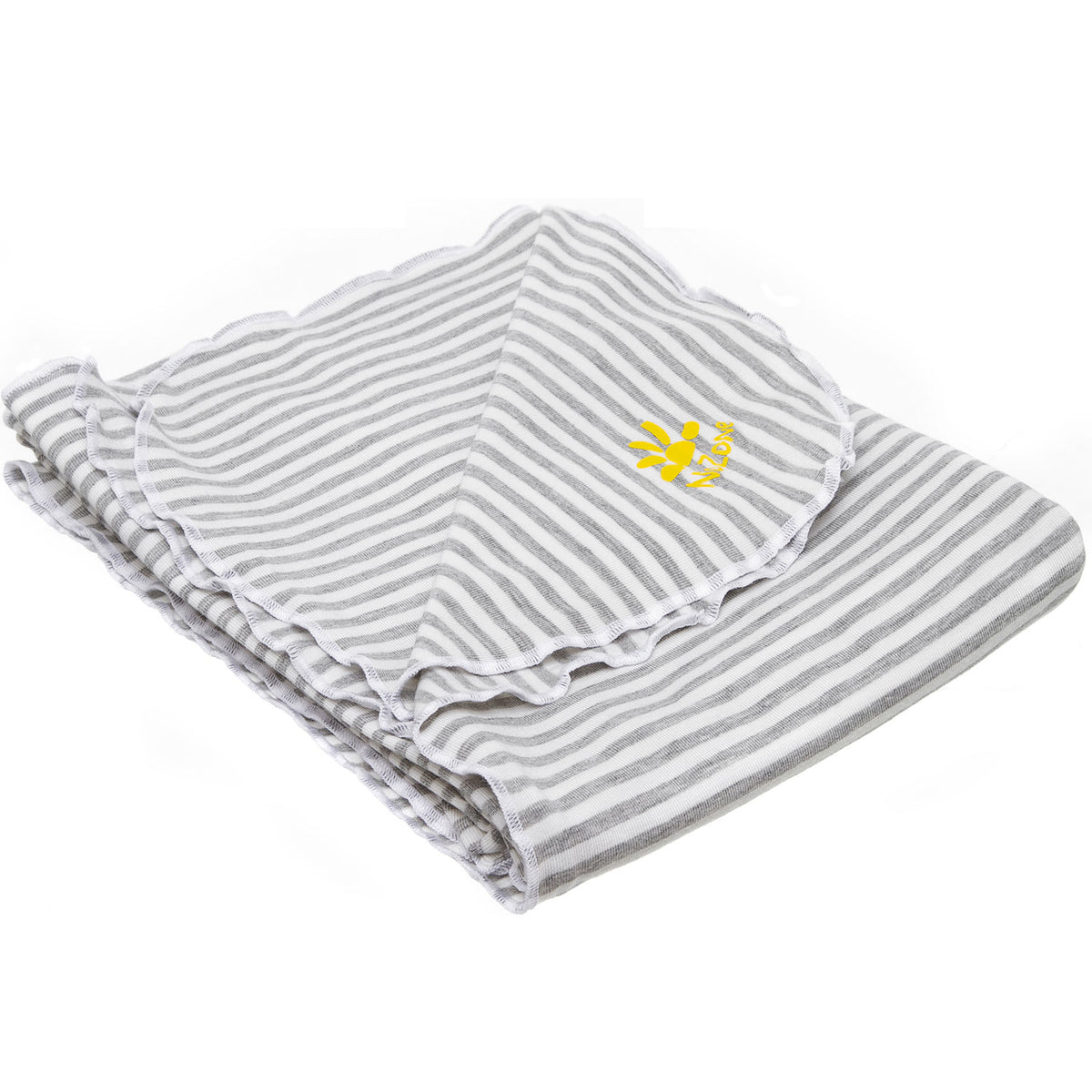 Nozone upf 50 baby gender neutral striped sun blanket soft bamboo sun protection #color_White/Grey Stripe