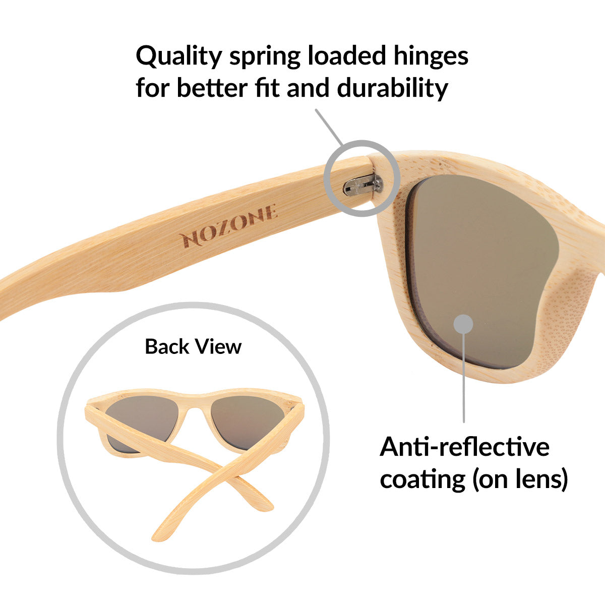 Original Bamboo UV400 Polarized Sunglasses for Adults