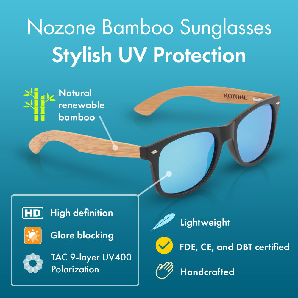 Bamboo/Poly UV400 Polarized Sunglasses for Adults