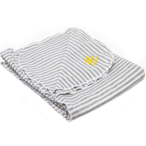 Baby Sun Blanket - White/Grey Stripe