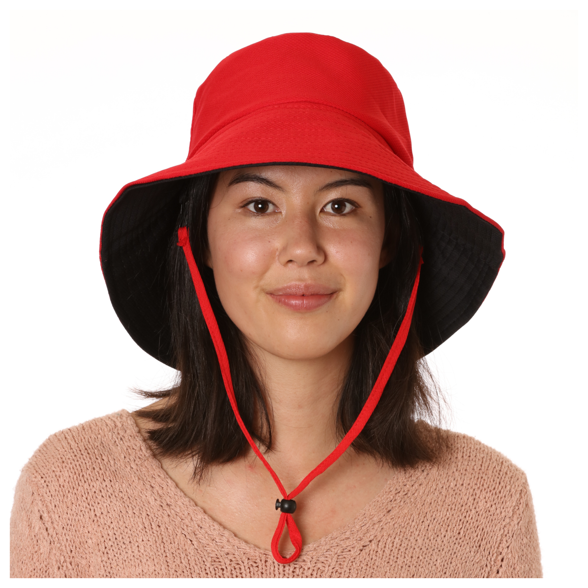Nozone reversible women's bucket sun hat#color_Red/Black