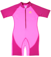 Nozone UPF 50+Surf & Sun Protective pink girl's bahia swimsuit breathable lightweight #color_Bahama/Fuchsia