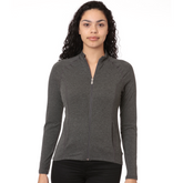 nozone lanai bamboo soft full zip womens shirt jacket in charcoal gray #color_Charmix