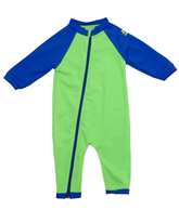nozone Tahiti full zip baby swimsuit #color_Lime/Marine